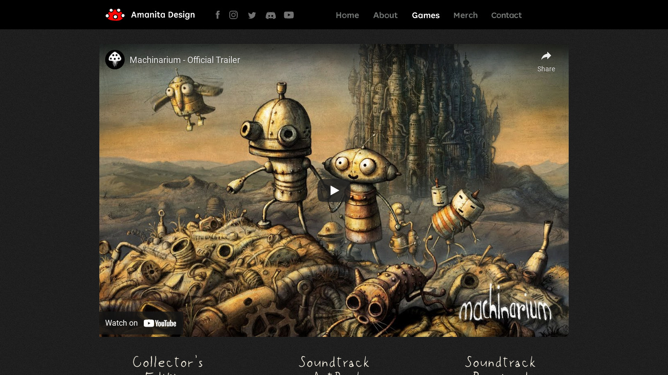 Machinarium Landing page