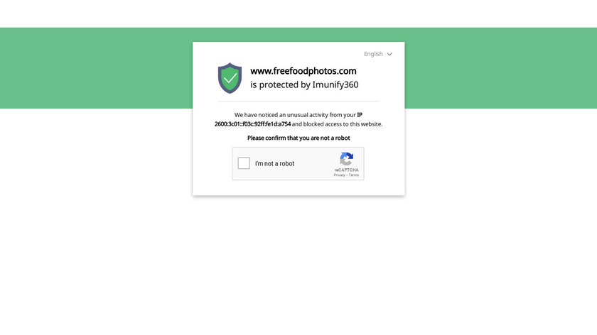 FreeFoodPhotos Landing Page