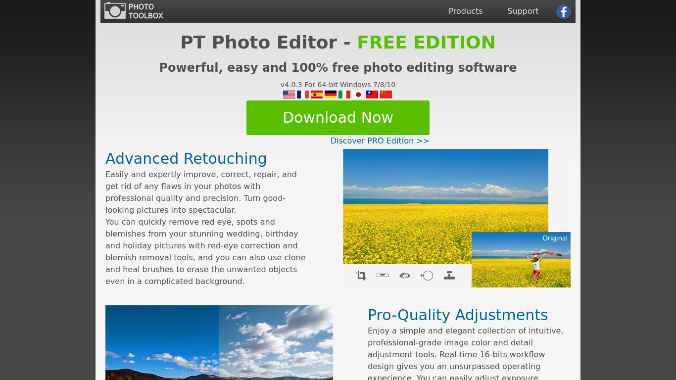 PT Photo Editor Landing page