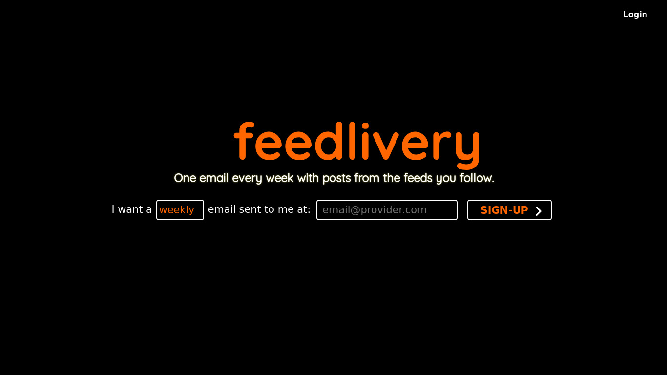 Feedlivery Landing page