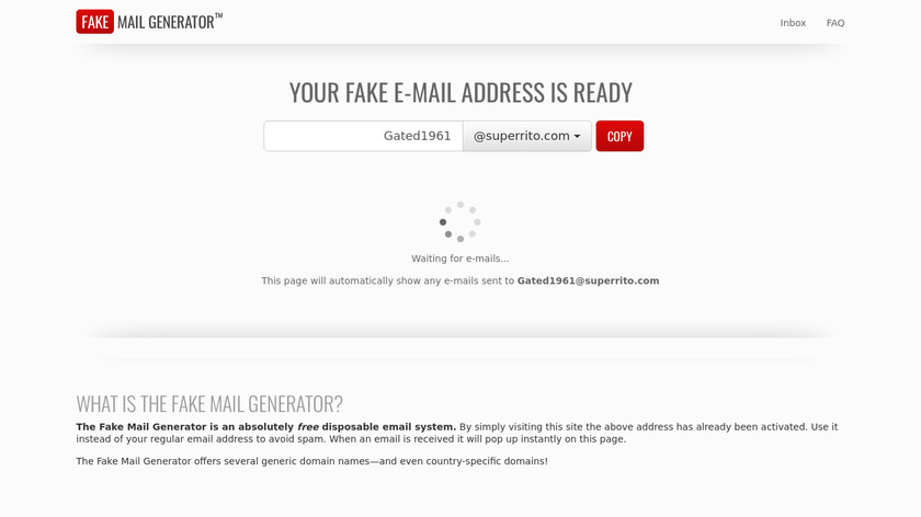 Fake Mail Generator Landing Page