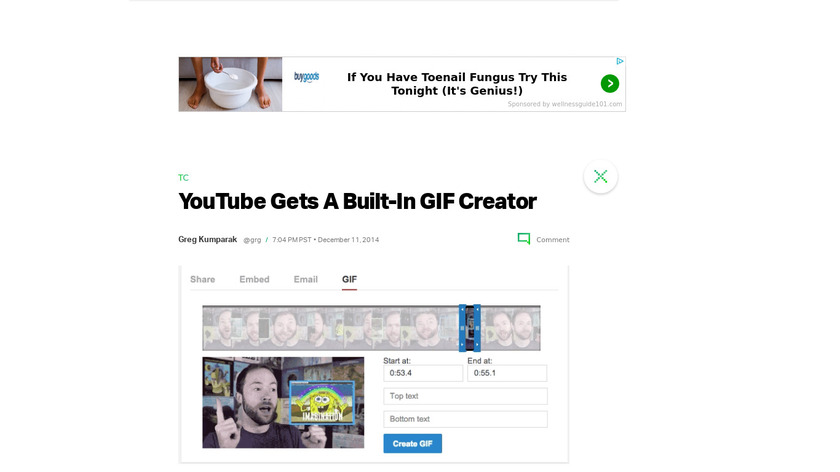 YouTube GIF Creator Landing Page