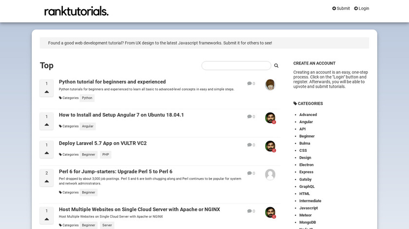 Ranktutorials Landing Page