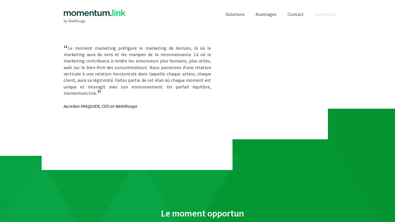 Momentum.link Landing page