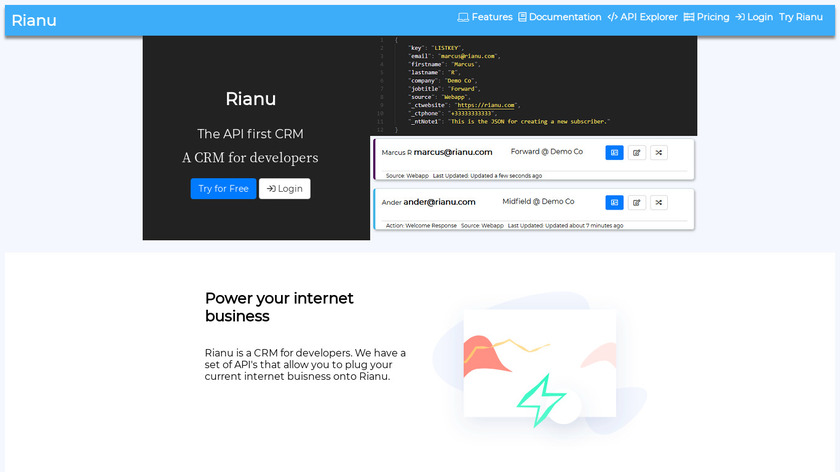 Rianu Landing Page