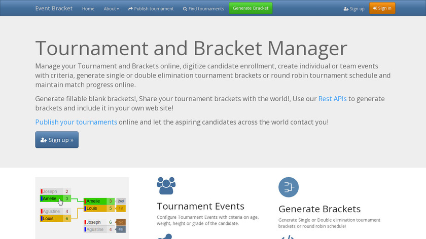 Event Bracket Landing Page