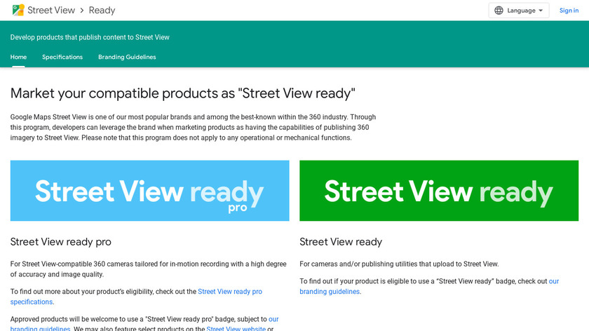 Street View Ready Landing Page