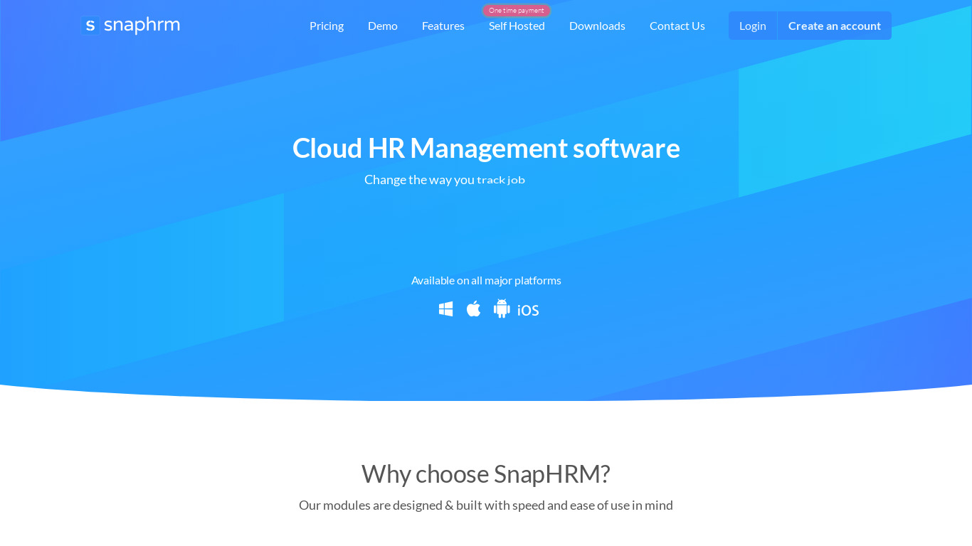 SnapHRM Landing page