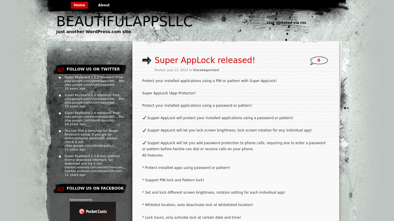 Super AppLock Landing page