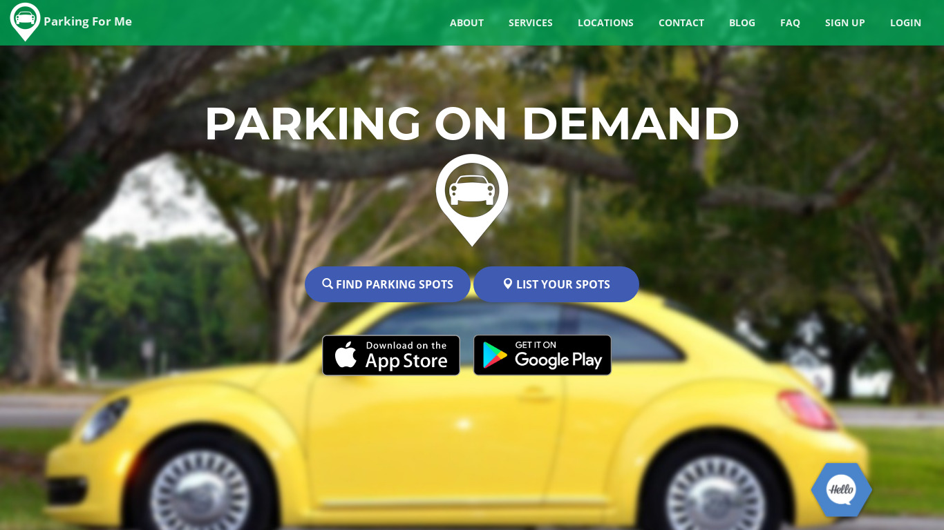 ParkingForMe Landing page