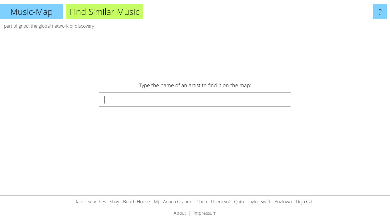 Music-Map Landing page