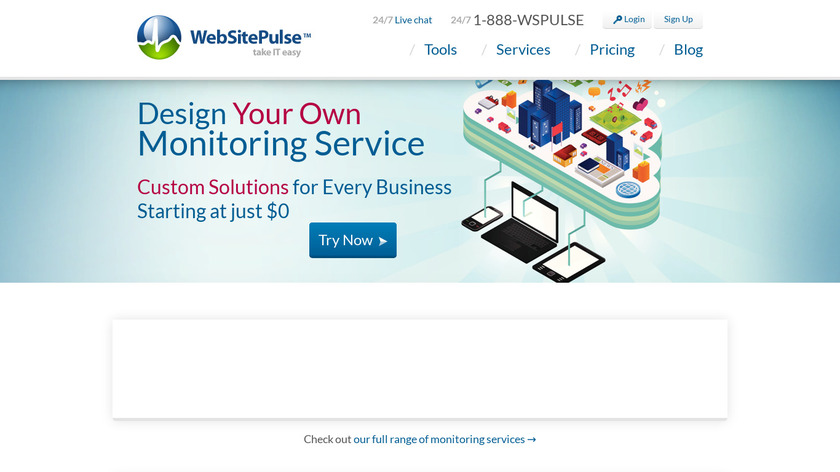 WebSitePulse Landing Page