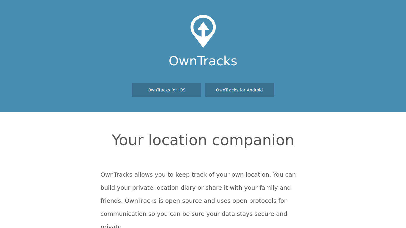 OwnTracks Landing page