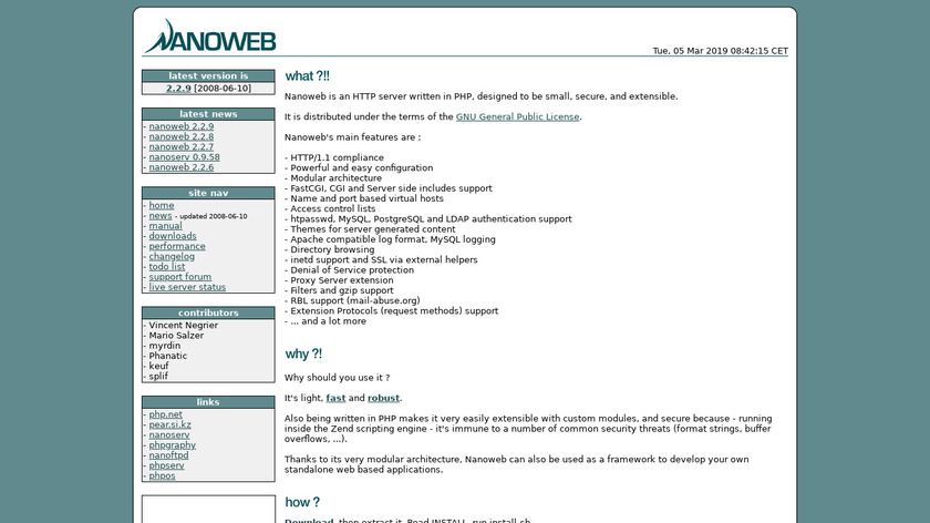 nanoweb Landing Page