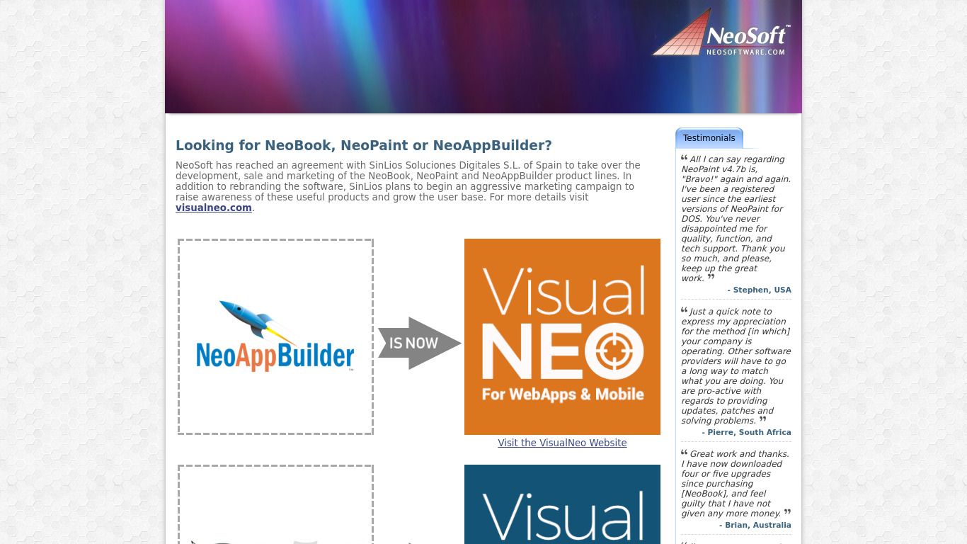 neosoftware.com NeoPaint Landing page