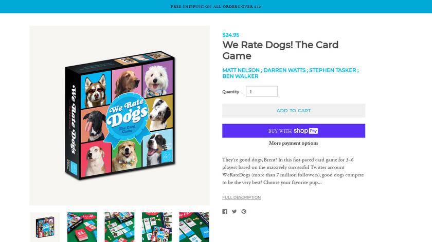 WeRateDogs the Card Game Landing Page