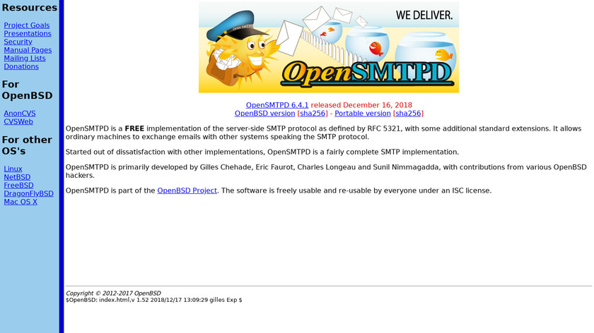 OpenSMTPD Landing Page