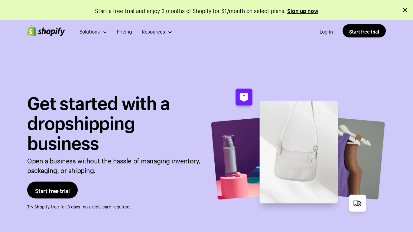 Drop Shipping with Shopify Landing page
