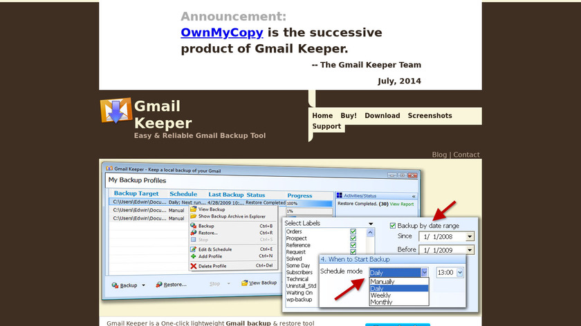 Gmailkeeper Landing Page