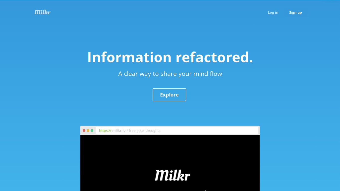 Milkr Landing page