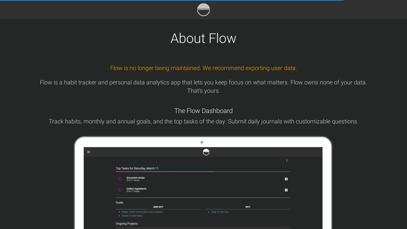 Flow Dashboard Landing Page