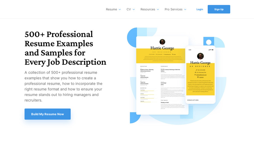 Resume Samples Landing Page