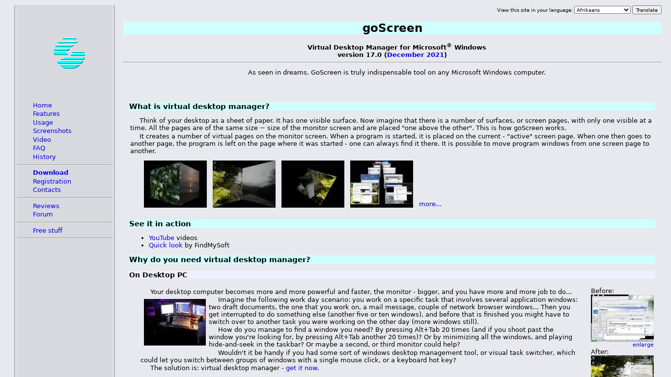 goScreen Landing page