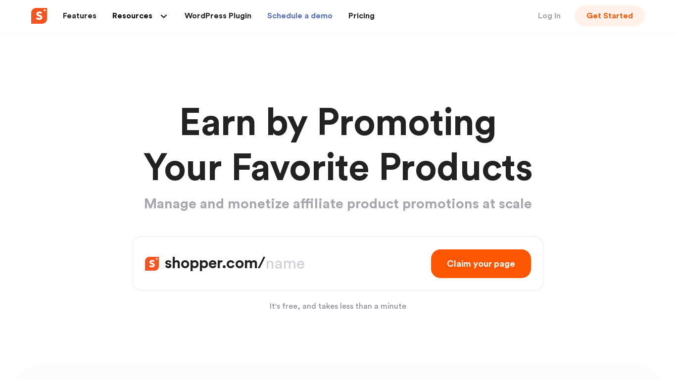 Shopper.com Landing page