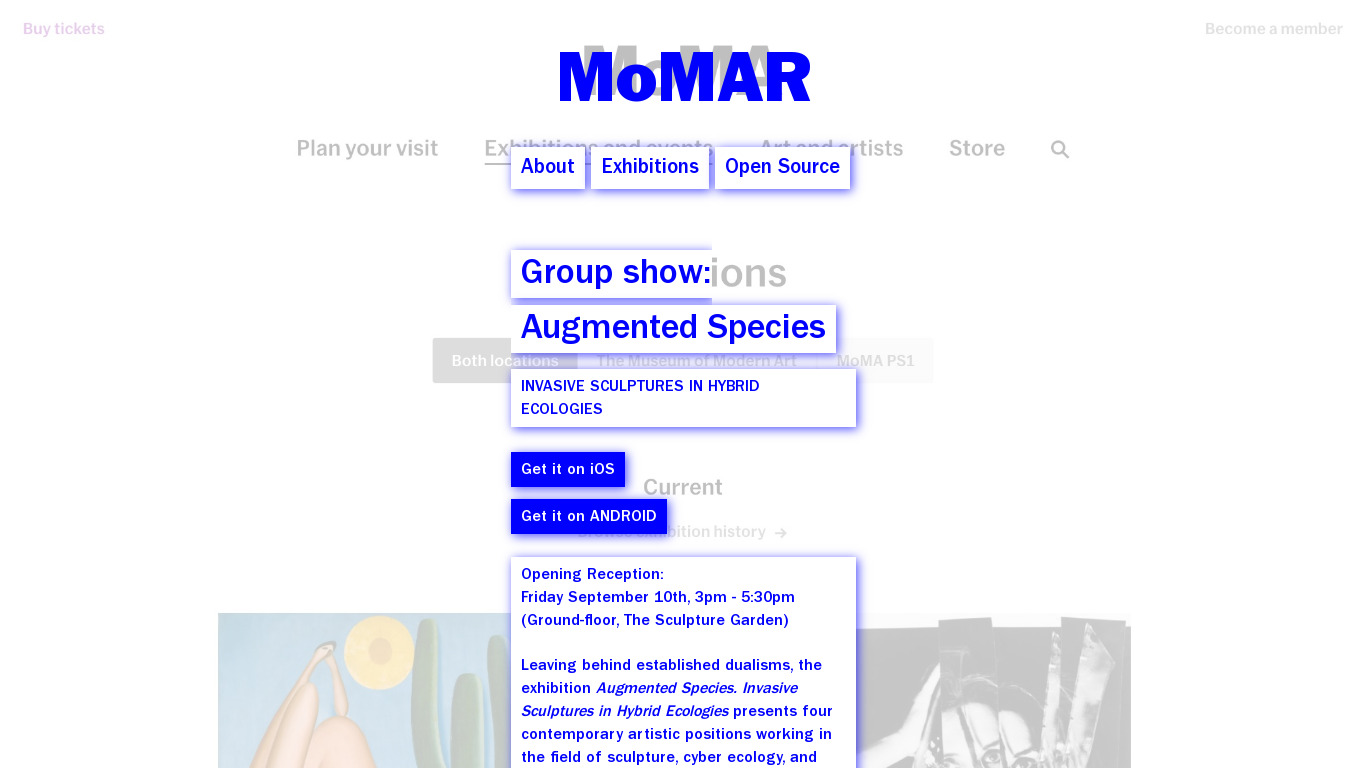 MoMAR Landing page
