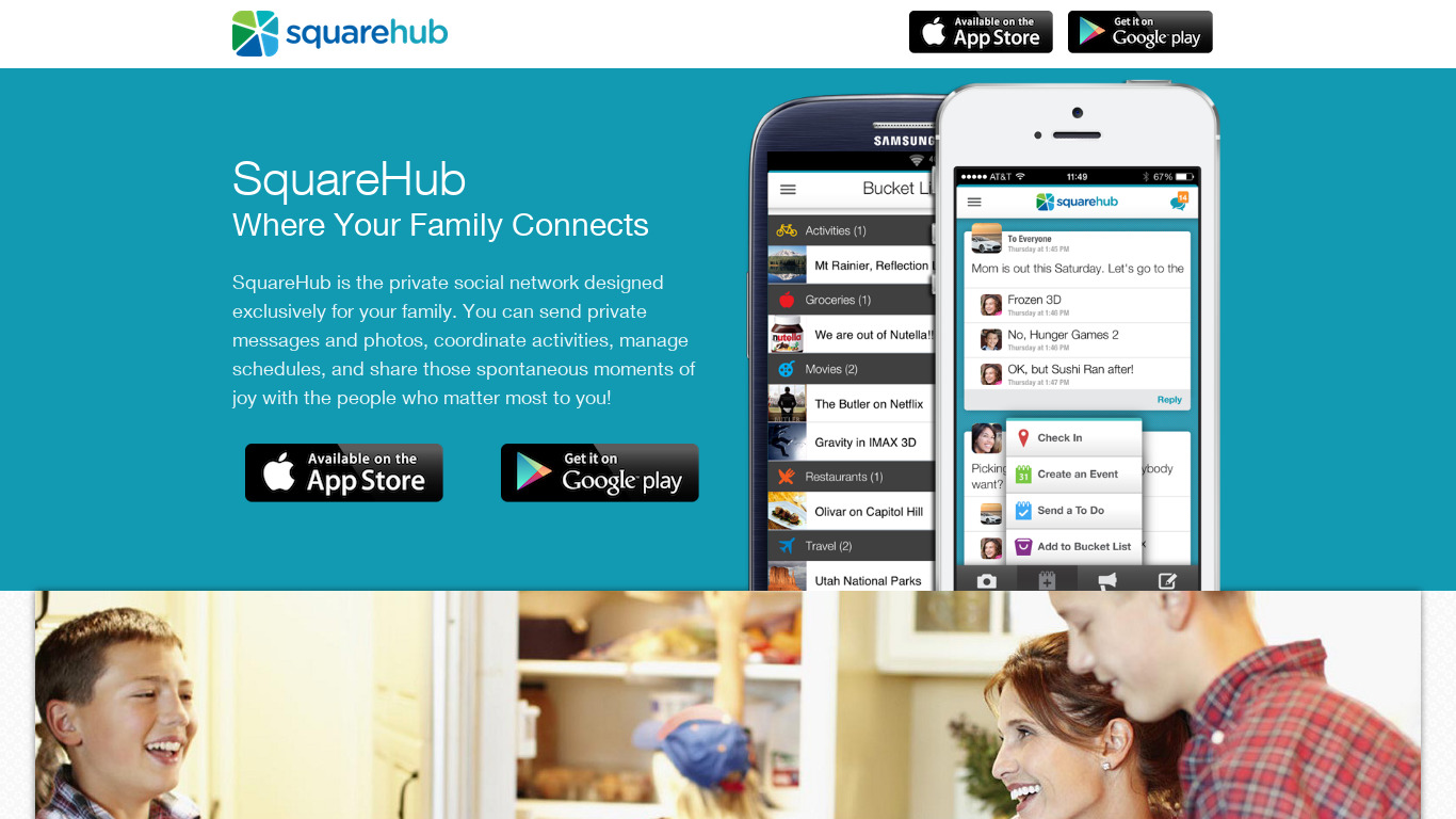 SquareHub Landing page