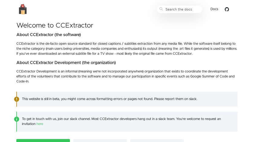 CCExtractor Landing Page