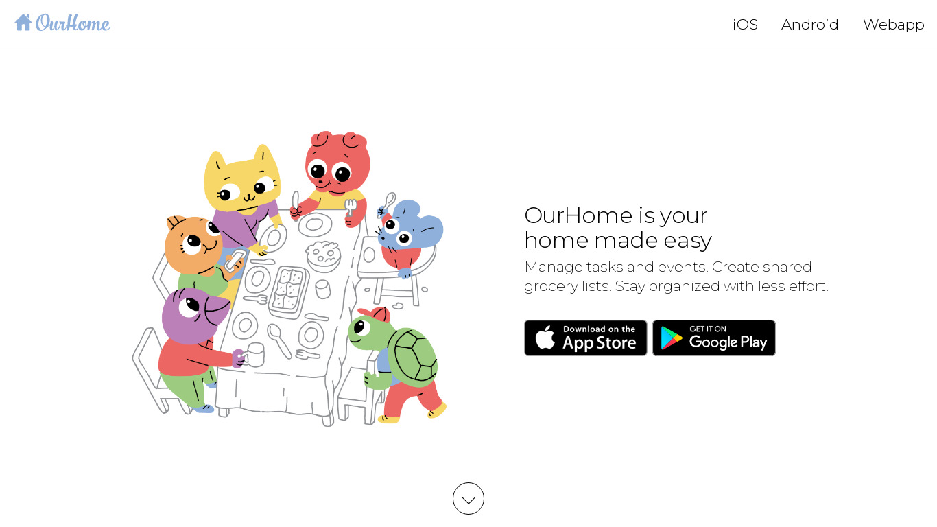 OurHome Landing page