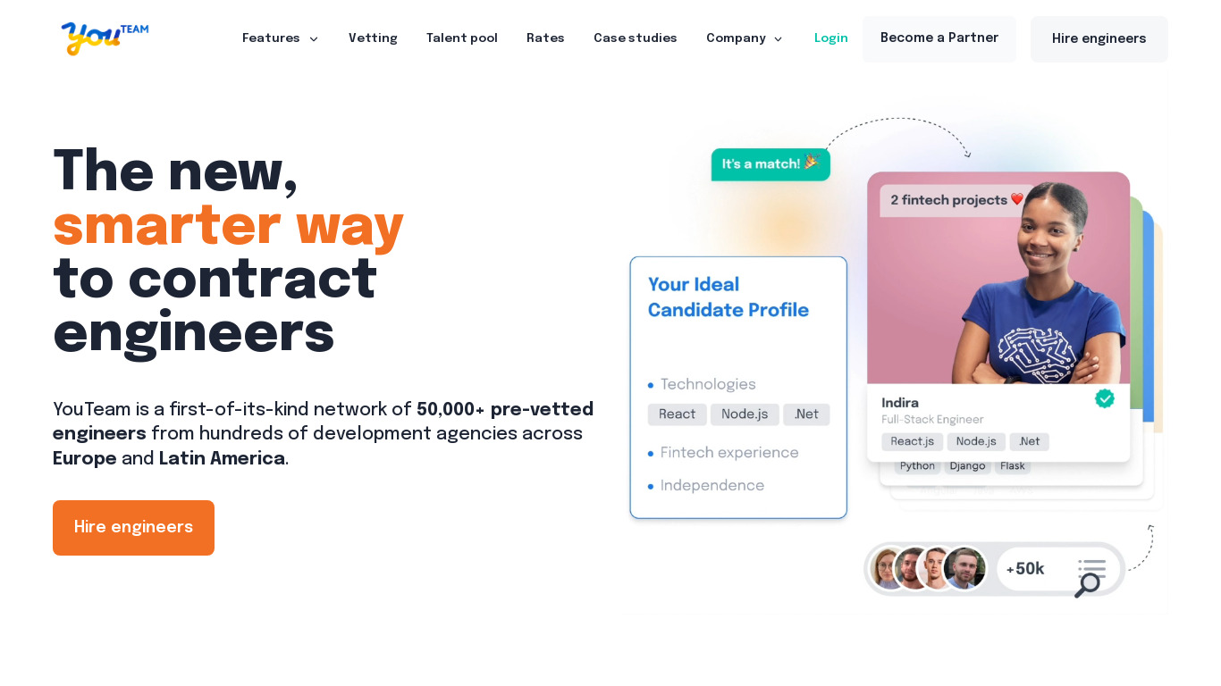 YouTeam Landing page