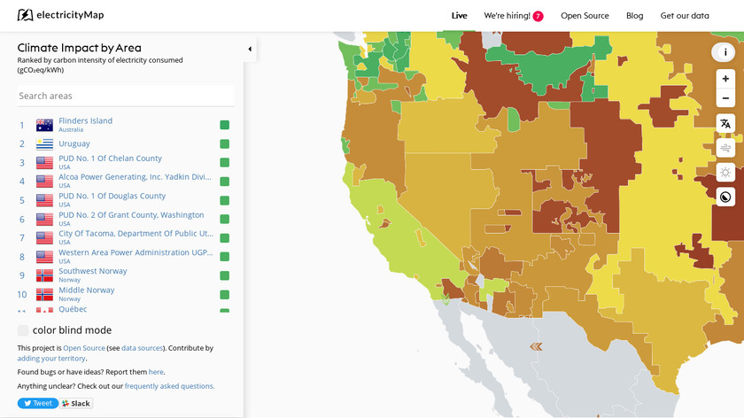 Electricity Map Landing Page