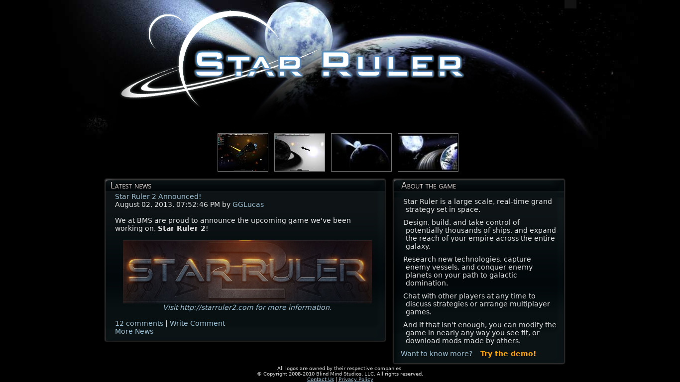 Star Ruler Landing page