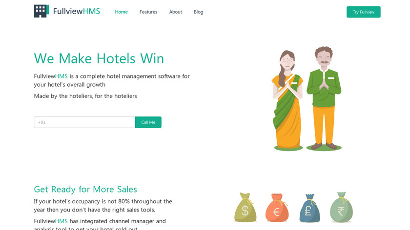 Fullview Hotel Management Software Landing Page