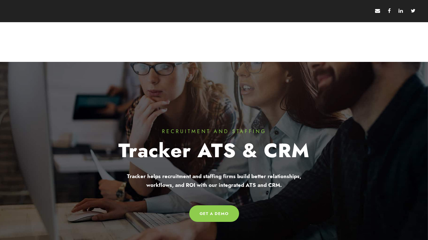 TrackerRMS Landing page