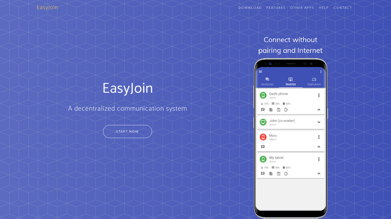 EasyJoin Landing page