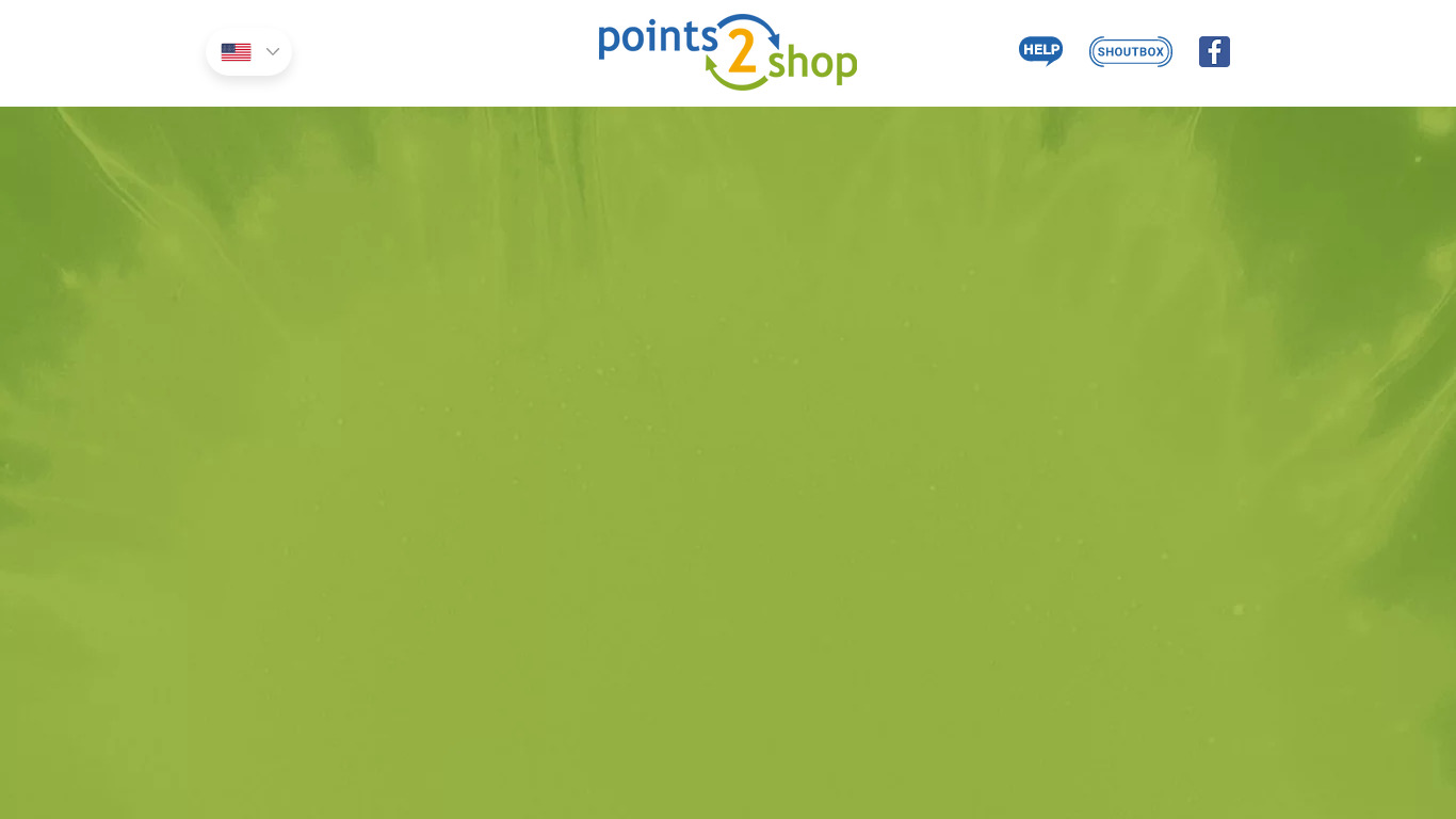 Points2Shop Landing page