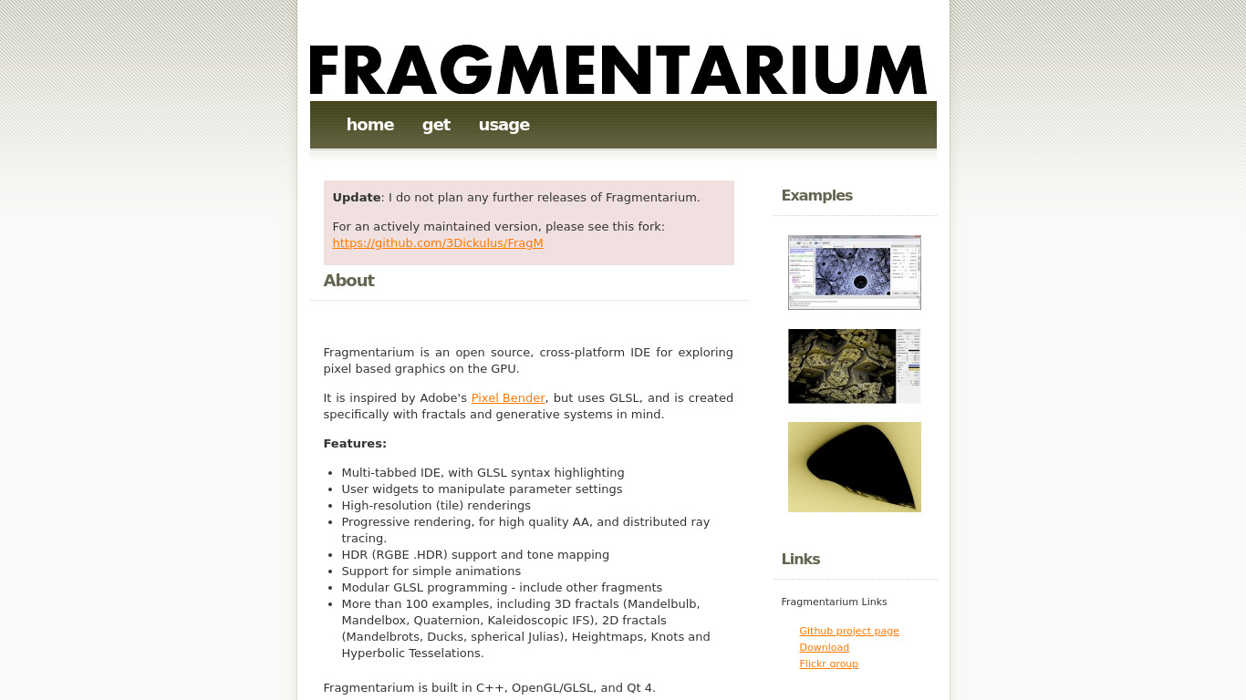 Fragmentarium Landing page