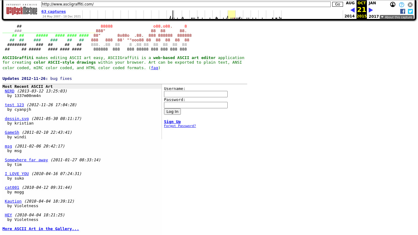 ASCIIGraffiti Landing page