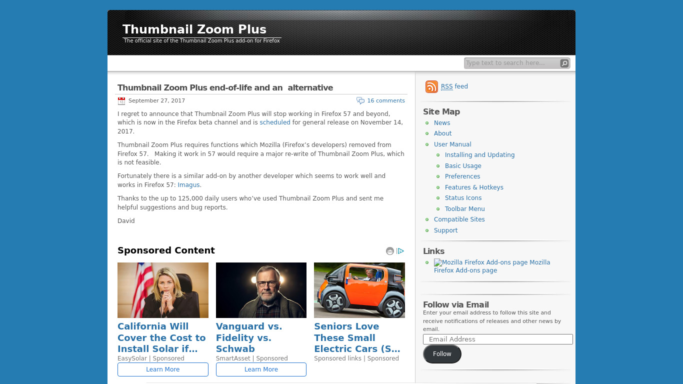 Thumbnail Zoom Plus Landing page