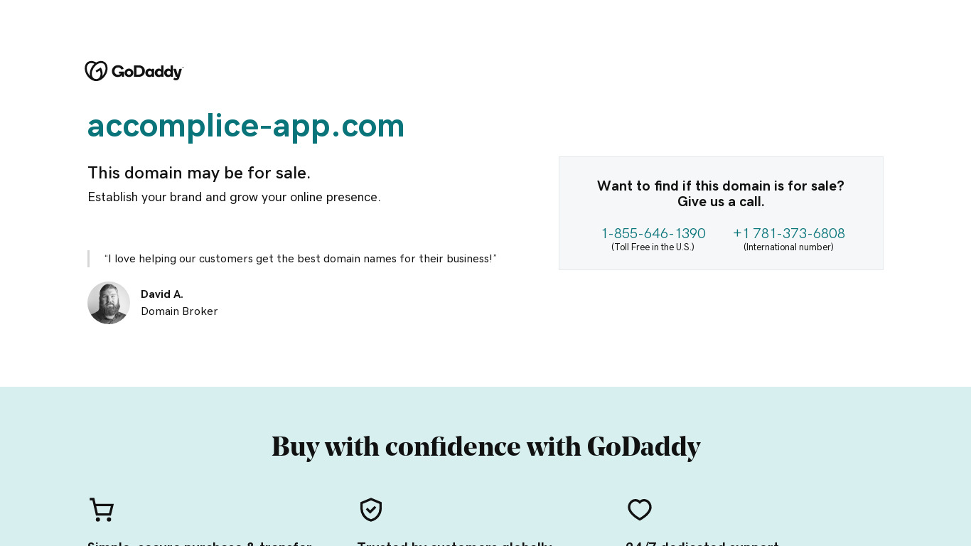 Accomplice Landing page