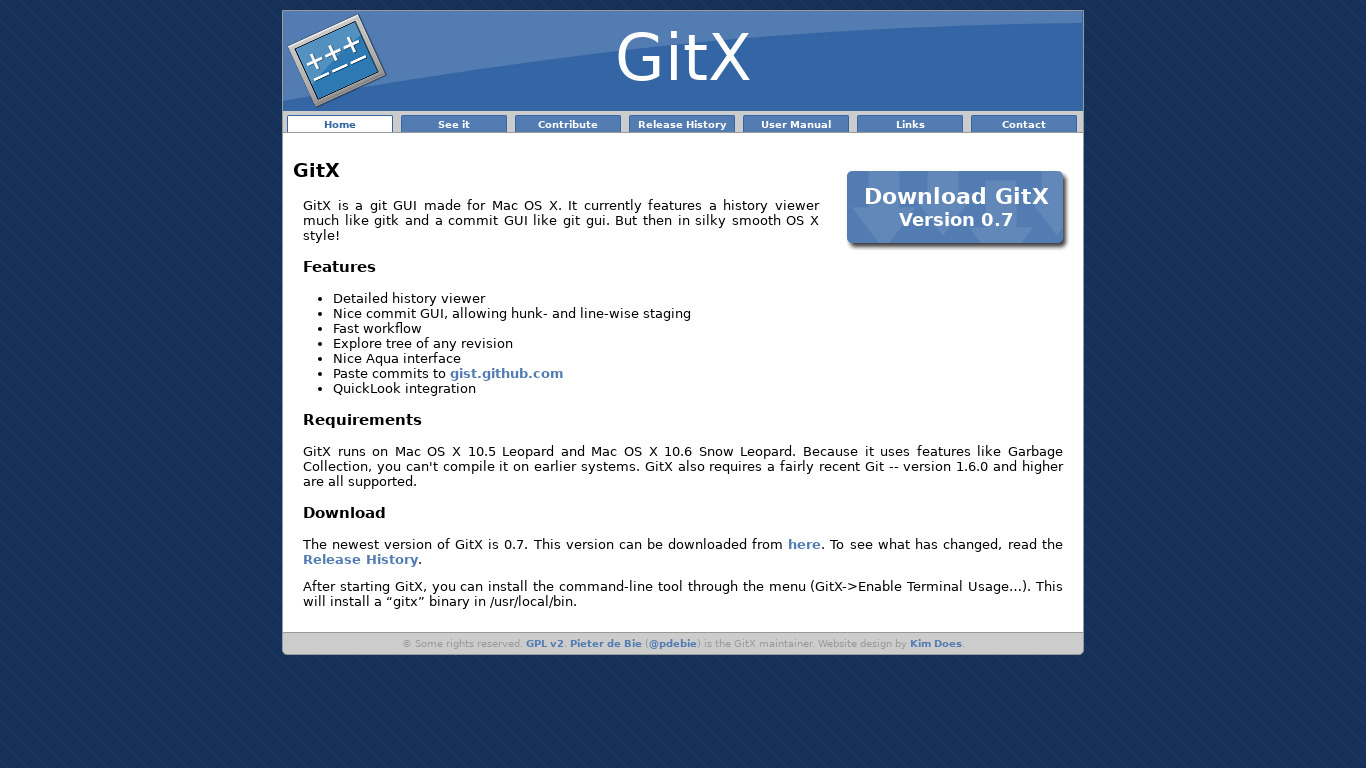 GitX Landing page