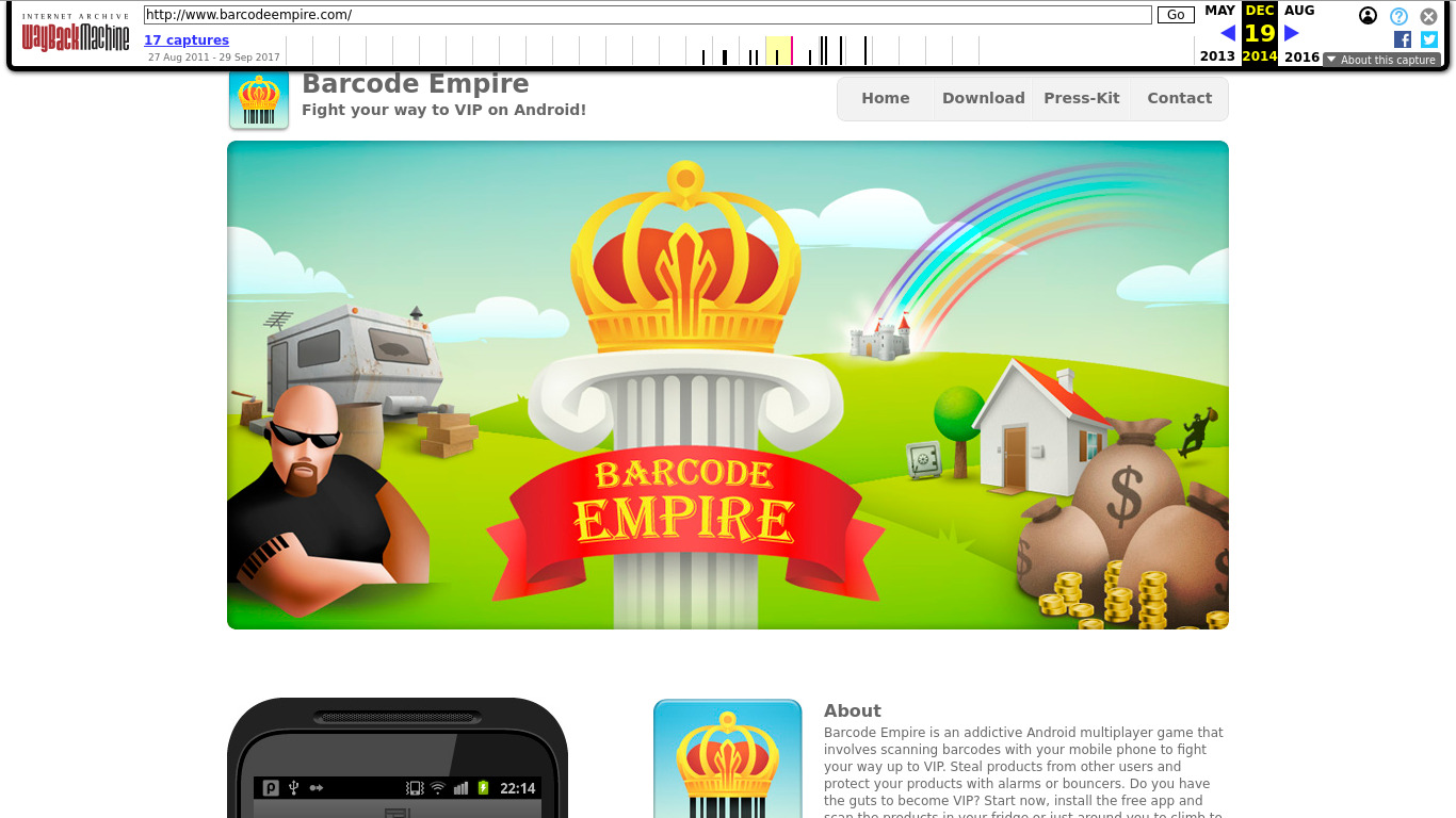 Barcode Empire Landing page