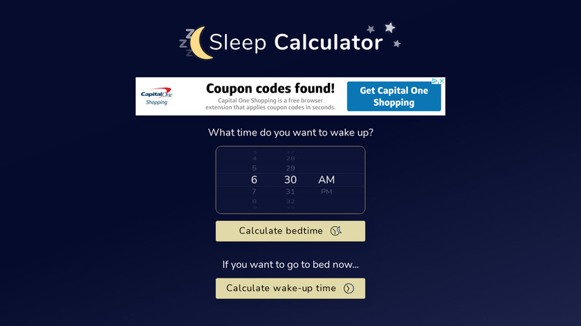 Sleep Calculator Landing Page