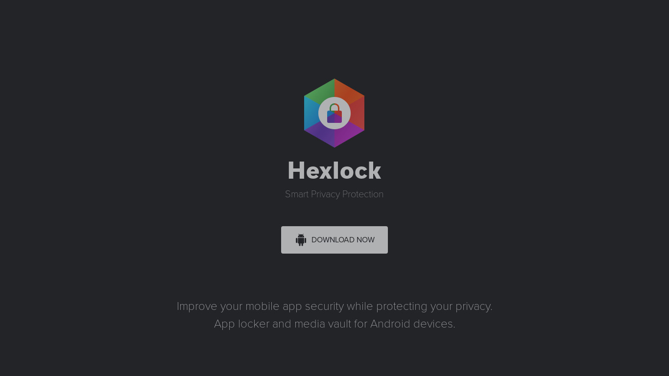 Hexlock Landing page