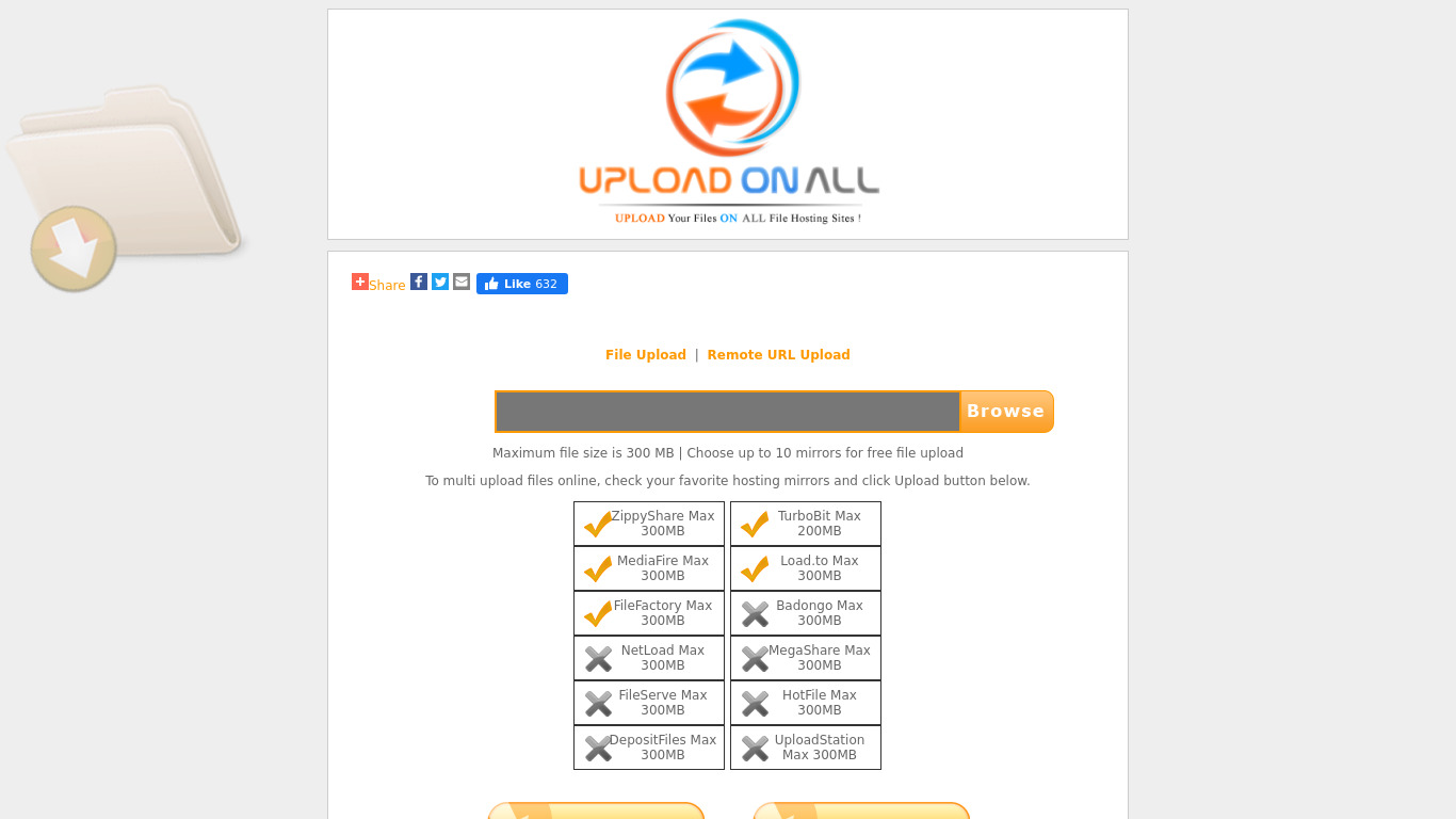 UploadOnAll Landing page