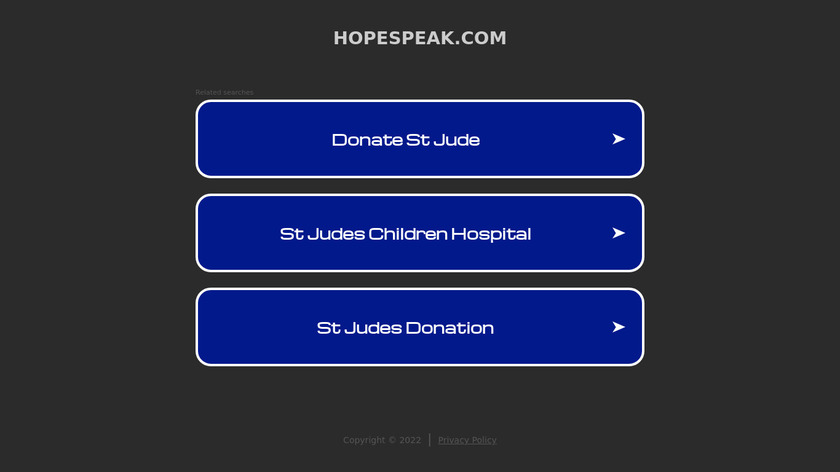 Hope Speak Landing Page