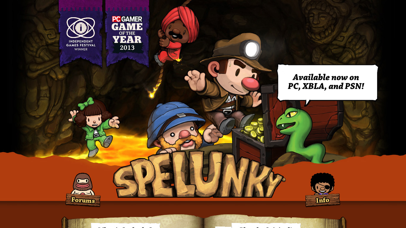 Spelunky Landing page